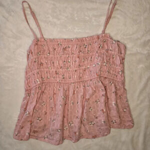 american eagle smocked peplum tank top